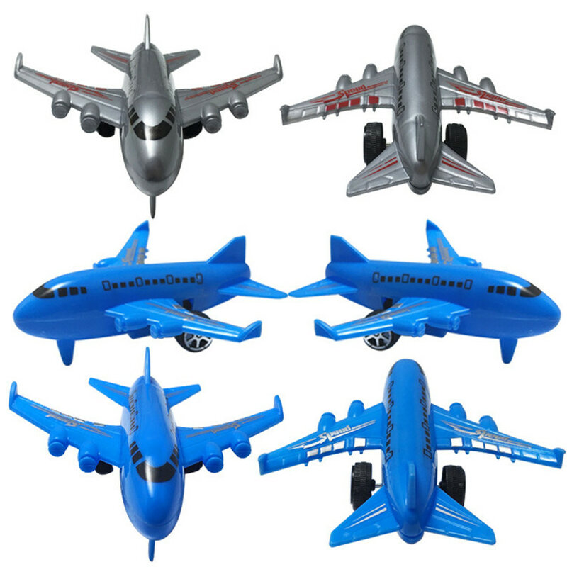 Pull Back Airplane Model Toy para crianças, Mini aviões coloridos dos desenhos animados, Jogos de tabuleiro, Presente de Natal para crianças, 6 peças por conjunto