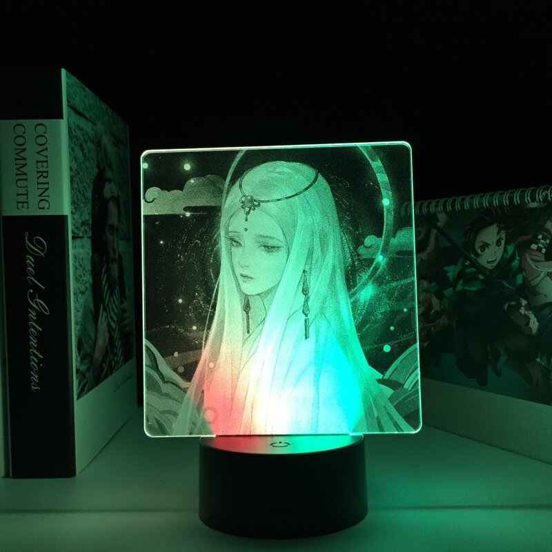 Dea 3d LED Night Light figura Anime lampada bicolore per arredamento camera da letto regalo di compleanno luce 16 lampada da tavolo a LED colorata Manga