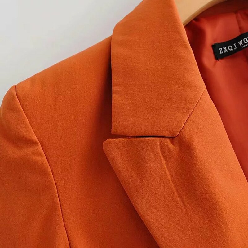 Elegant Autumn V-Neck Turn-Down Collar Solid Slim Blazer Jacket Long Sleeved Checked OL Woman Suits Slim Casual buckles Coat 9.4
