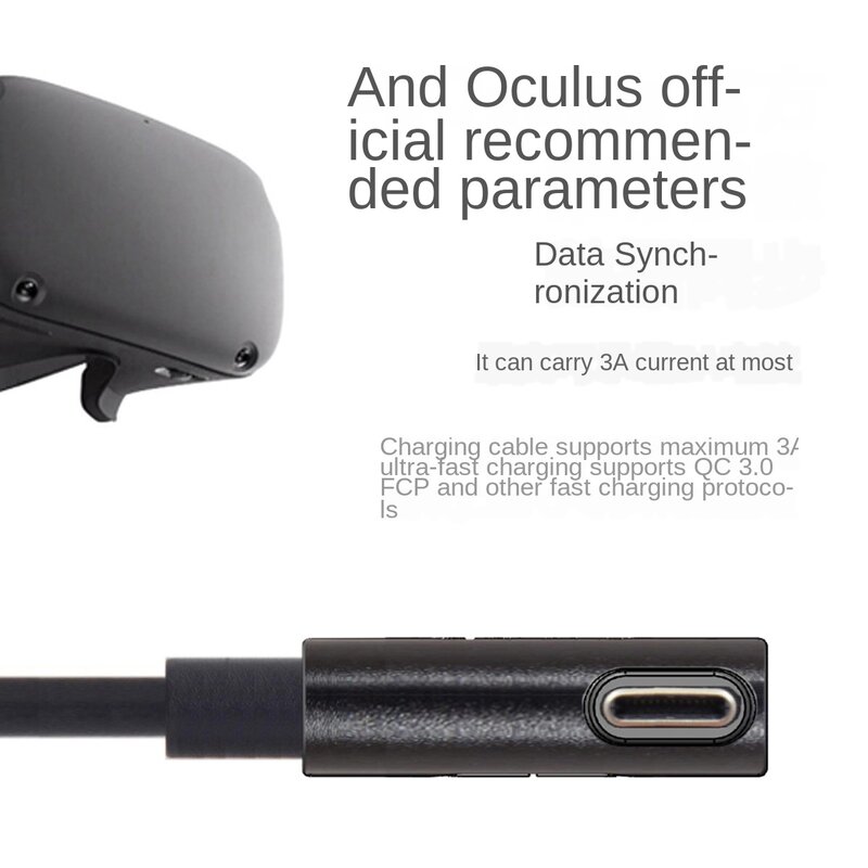 كابل بيانات كوة لينك USB- C بالبخار VR Quest2 Type- C 3.1 ، الكوع قابل للتحديد 3m5m8m8m
