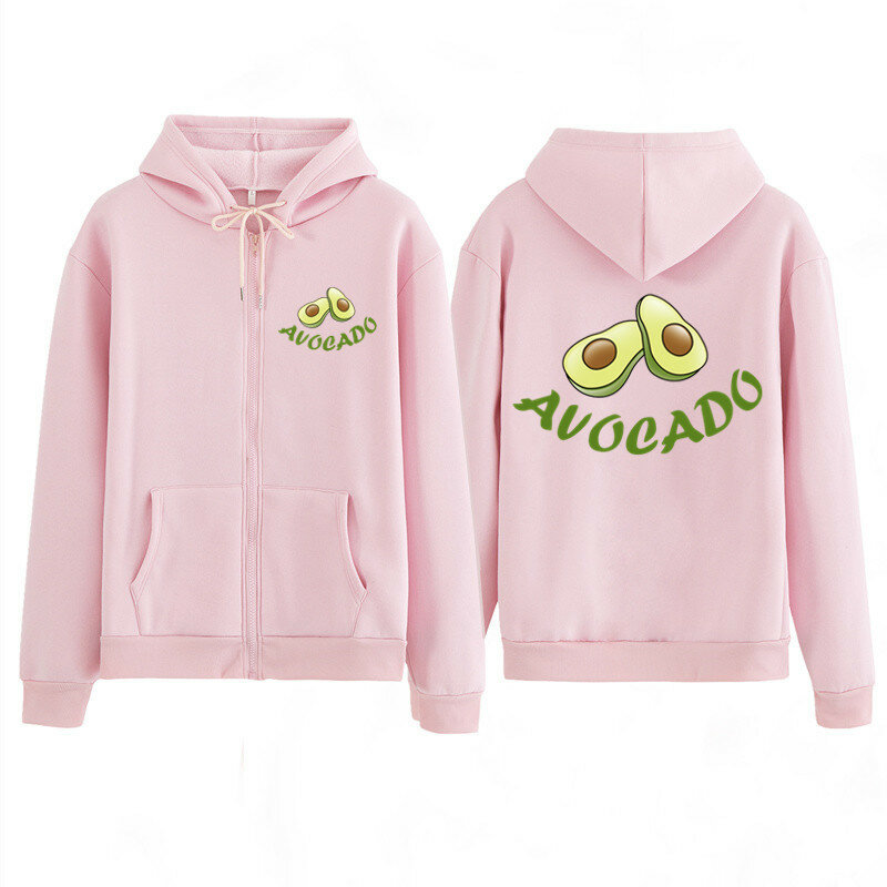 2020 mulheres com capuz recortado crianças casal camisa de frutas abacate sweatshirts primavera outono com zíper moletom com capuz casaco casal jaquetas