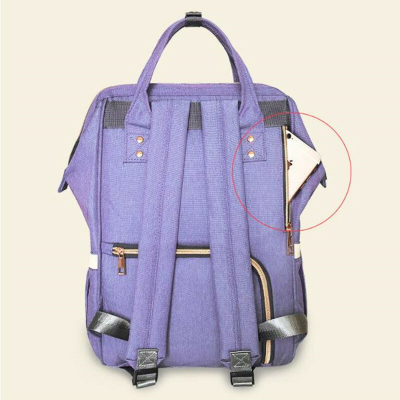 토지 기저귀 가방, 엄마를 위한 단색 새로운 패션 배낭, 업그레이드 유모차 정리, 대형 방수 엄마 출산 기저귀 가방