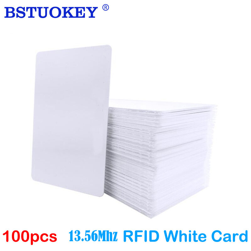 100pcs/Lot RFID Card 13.56Mhz IC Cards MF S50 Classic 1K M1 Proximity Smart 0.8mm For Access Control System