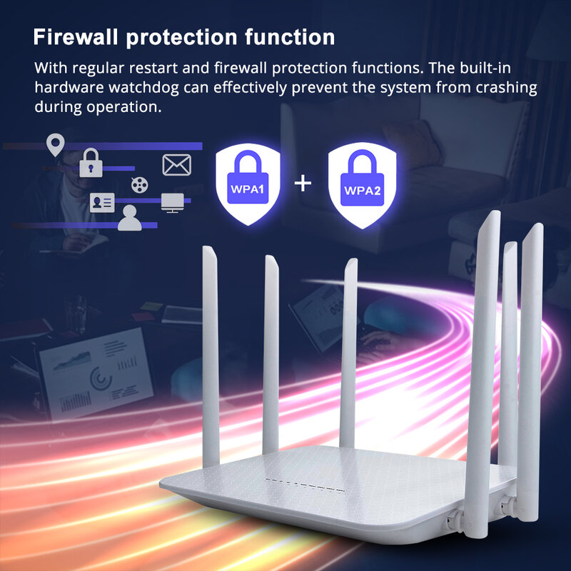 EDUP 4G WiFi Router 1200Mbps Wireless WiFi Router SIM Card Slot Rj45 Router LTE 2.4G/5GHz Dual Band 4G Wireless Router Hotspot