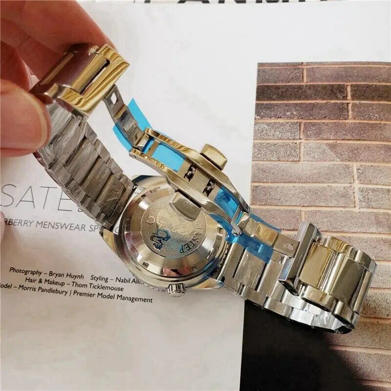 Omega-relojes de cuarzo de lujo para mujer, reloj de cuarzo con correa de acero inoxidable, reloj de pulsera clásico para hombre, vestido de negocios, reloj 8145