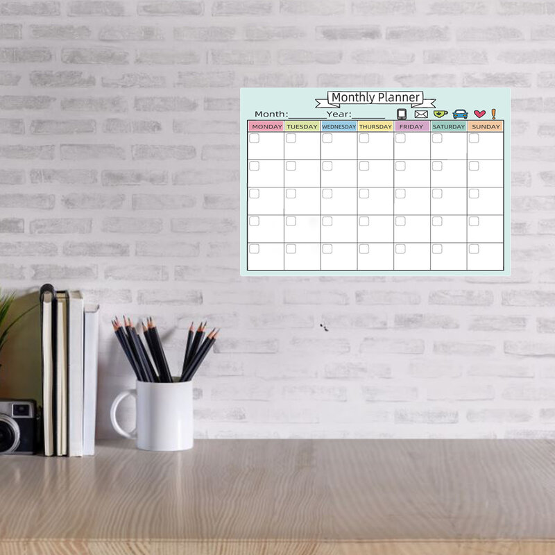 Calendarios magnéticos para planificación mensual semanal, calendario de borrado en seco, útiles escolares/de oficina, novedad de 2020
