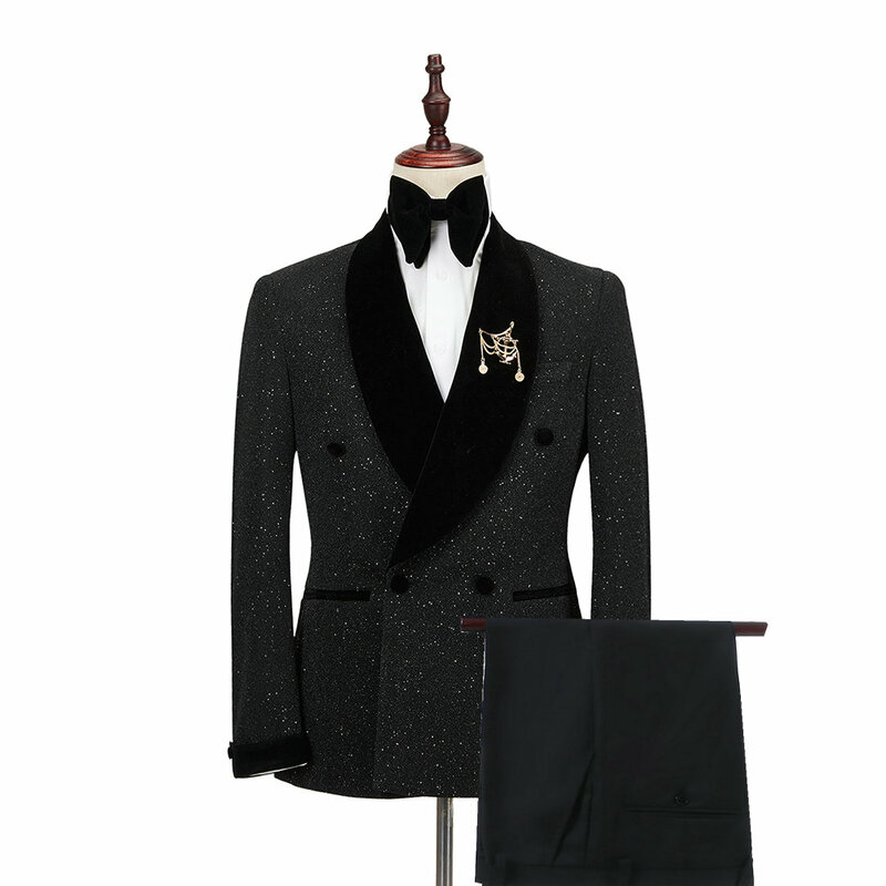JELTONEWIN przystojny kostium Homme Burgundy mężczyźni garnitur na ślub odzież dla pana młodego podwójne piersi męskie smokingi eleganckie męskie garnitury imprezowe