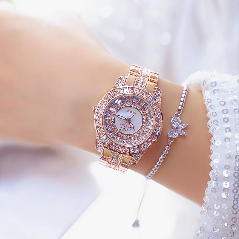 Women Luxury Brand Watch Rose Gold Ladies Watch Quartz Stainless Steel Female Clock Waterproof Watch Women Reloj Mujer