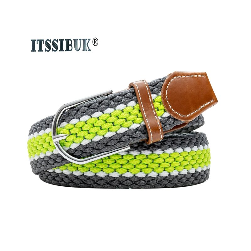 ITSSIBUK 2019, cinturón de lona elástica no porosa, cinturón táctico para exteriores para hombres y mujeres, hebillas para cinturones de aleación de alta calidad para belt105-110cm casual