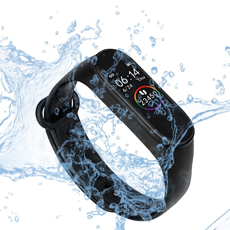 Bracelet intelligent M4 bande de sport hommes femmes fréquence cardiaque moniteur de sommeil tension artérielle Fitness Tracker étanche écran coloré M4