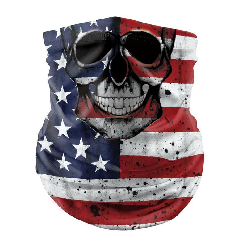 3D Skull Neck Gaiter Sports seamless face Towel Halloween Carnival Magic Turban Neck Scarf Camouflage Cycling Headband for Adult