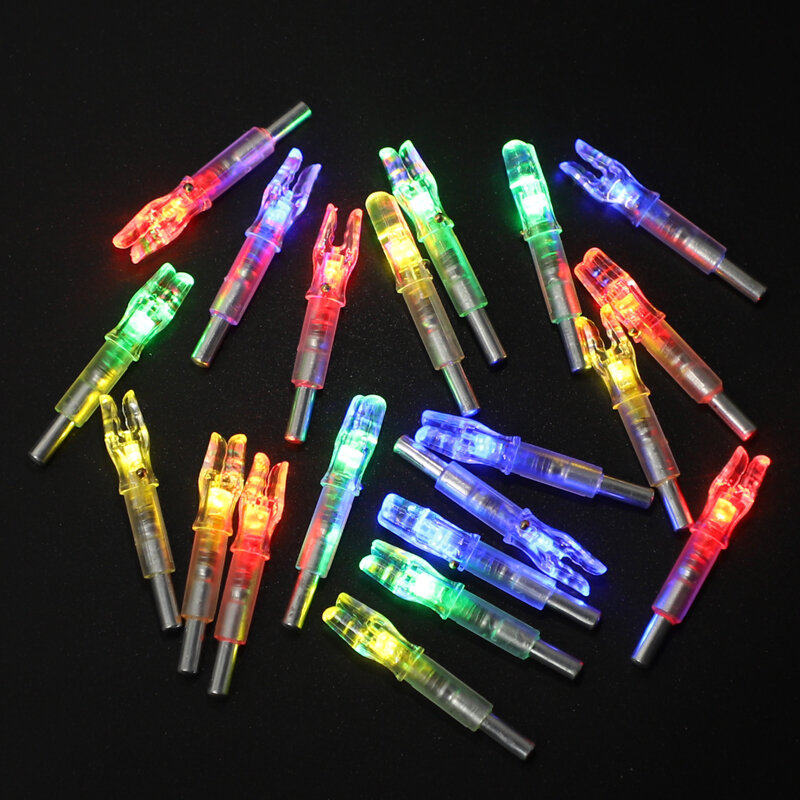 LED iluminado Archery Seta Nocks, bate cauda para compostos recurvo arcos, Longbow eixos, 6.2mm, 4.2mm, 0.246 Polegada