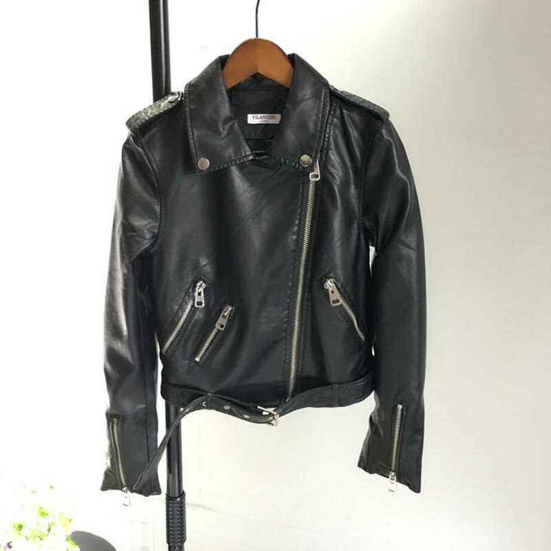 Nowa jesienna moda kurtka ze skóry sztucznej jasna twarz damska skóra motocyklowa płaszcz krótka kurtka znosić streetwear r1663