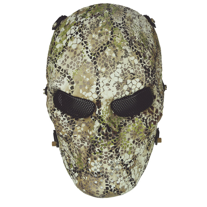 Masques de crâne d'airsoft pour la protection des yeux, masque effrayant, masque de fantôme d'Halloween, masque de zombie d'horreur, maille métallique