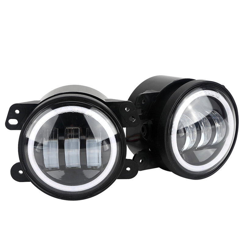 LED światła przeciwmgielne 1 para 30W 4-cal efekt aureoli lampka sygnalizacyjna dla jeep wrangel o wysokiej jasności angel eyes