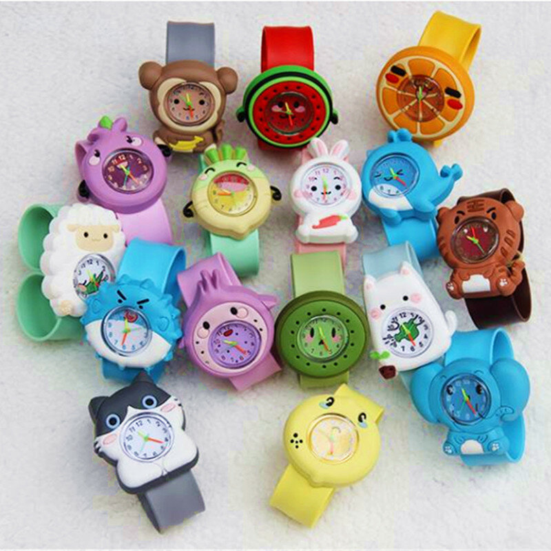 Часы Детские кварцевые с силиконовым ремешком, с 3d-изображением героев мультфильмов, тигра, обезьяны, браслет для девочек и мальчиков