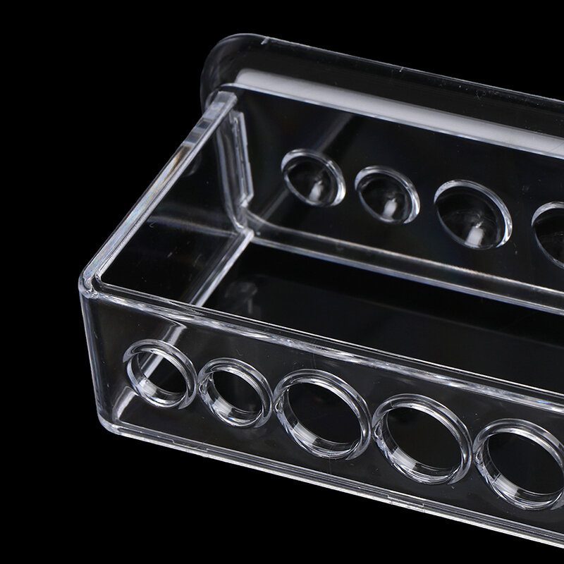 Transparente Kunststoff Klar Reagenzglas Rack 6 Löcher Stand Labor Reagenzglas Ständer Regal 16.7*8*3cm