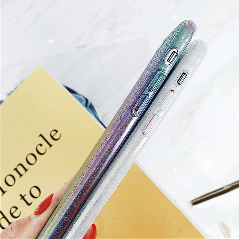 Блестящий лазерный чехол для телефона с градиентом капли воды для iPhone11 11PRO X XS XR XS Max 8 7 6 6S Plus смешная цветная Радужная задняя крышка