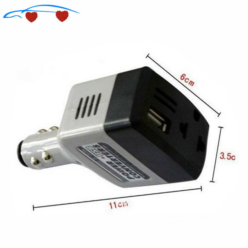 Soket Daya Pemantik Rokok Mobil + Konverter USB Konverter Daya Mobil Inverter 12V/24V untuk Pengisi Daya Adaptor 220V
