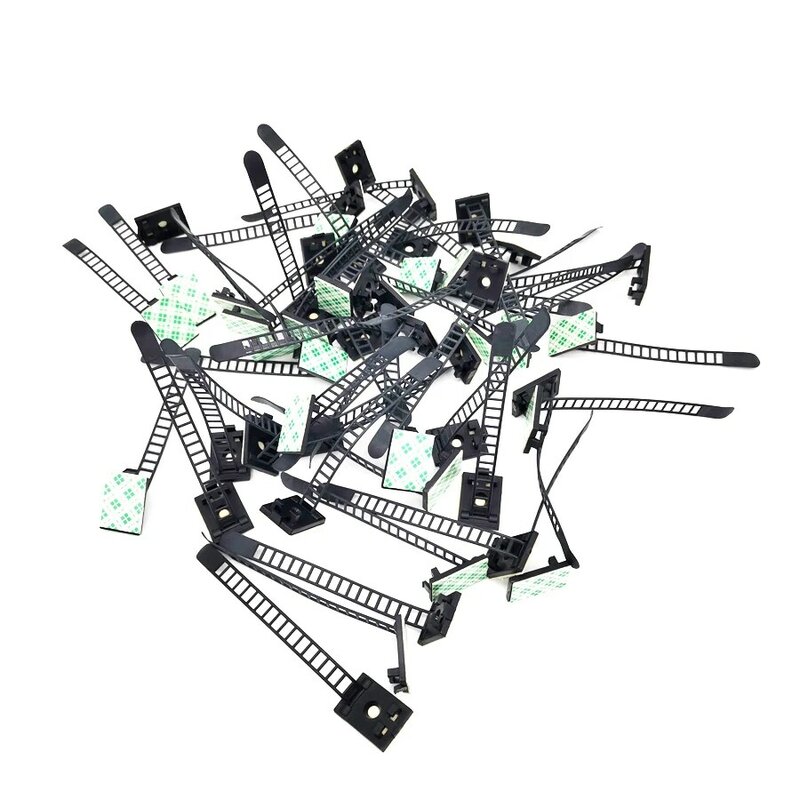 Grampos de cabo ajustáveis autoadesivos para fios, 50 unidades fixar grampos organizadores de adesivo