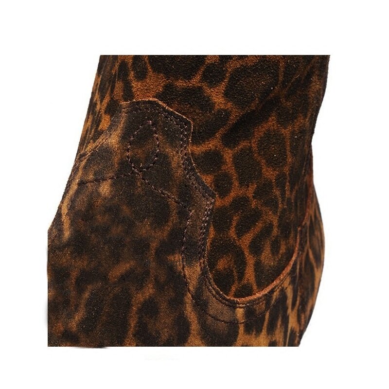 Männer Runway Luxus Marke Leopard Gedruckt Chelsea Stiefel Spitz Kuh Wildleder Cowboy Stiefeletten 2023 Sommer Kleid Botas Plus größe