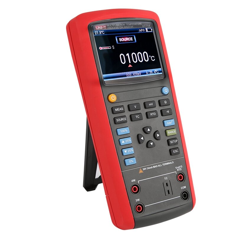 Calibrador de proceso de temperatura multifunción UNI-T UT714, RTD termopar, calibración de voltaje/ohmios, detección de sensores/transmisores