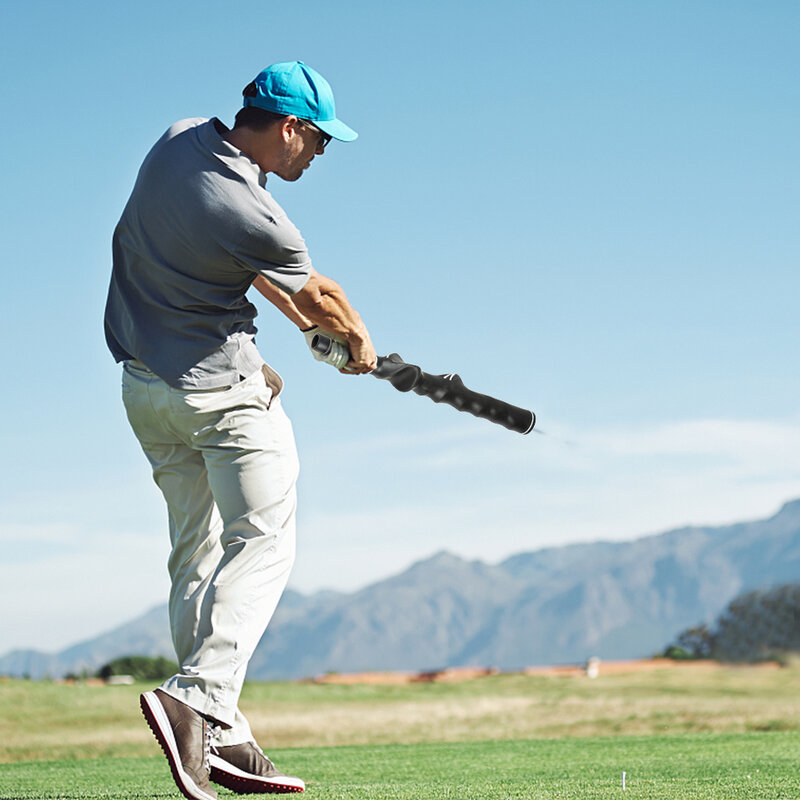 1 Buah Alat Bantu Latihan Swing Golf Portabel Pegangan Standar Alat Bantu Latihan Tangan Kanan untuk Pegolf Kiri Posisi Benar