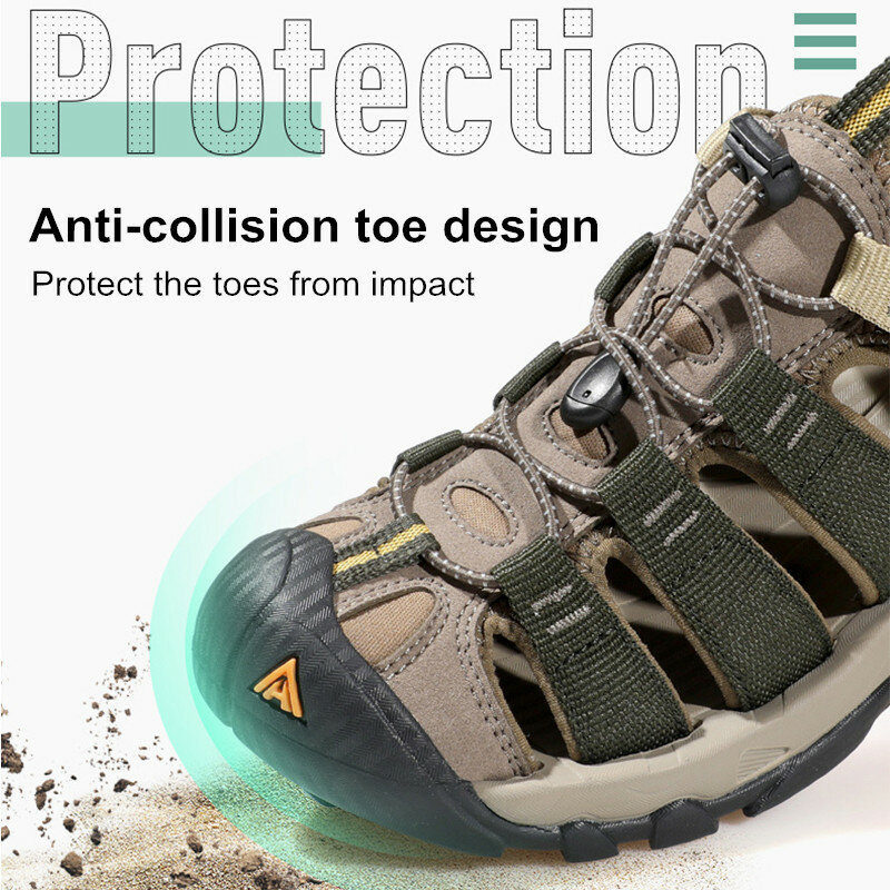 HUMTTO Summer Men Sandals 2021 Breathable Beach Sandals for Men’s Outdoor Water Mens Hiking Camping Fishing Climbing Aqua Shoes