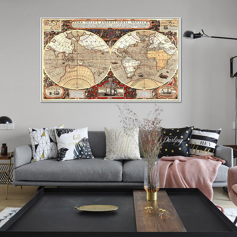 150*90 см Карта мира Плакат нетканый Холст Картина настенное Искусство Декор для гостиной офиса украшение школьные принадлежности