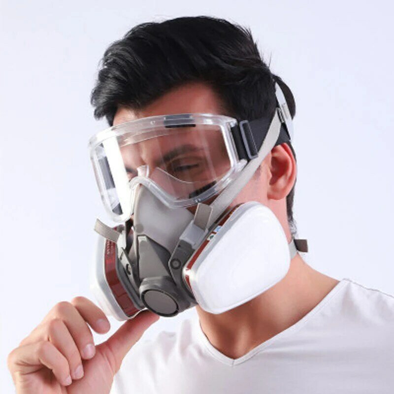 Masque facial complet à gaz auto-amorçant, grand champ de vision, bidon, irateur de vaccination, type de filtre, peut être connecté, 6200