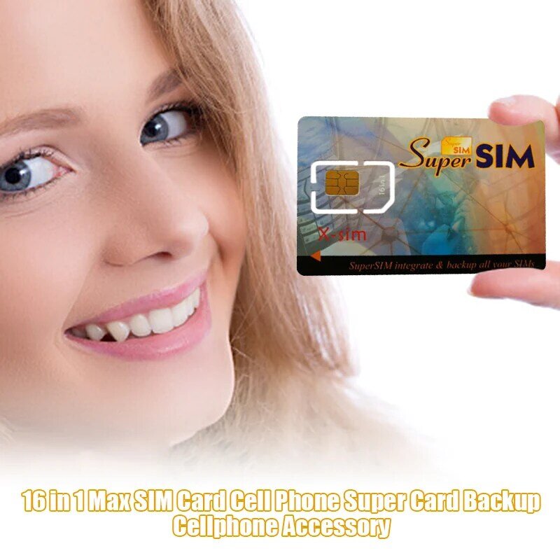 16 in 1 Max Sim Card Cell Phone Super Card Backup telefono portatile Sims Card 3g con Internet illimitato gratuito fuzzamwormnaful