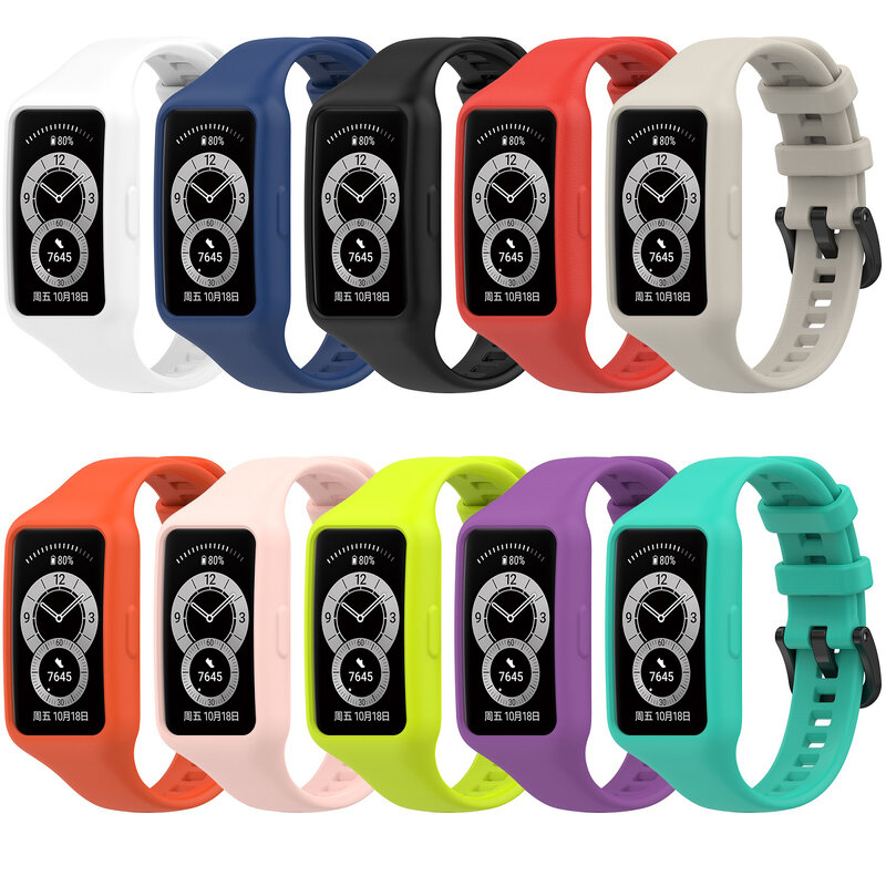 Voor Huawei Band 6 Horloge Bandjes Vervanging Sport Siliconen Band Polsband Verstelbare Horlogebanden Voor Honor Band 6 Band