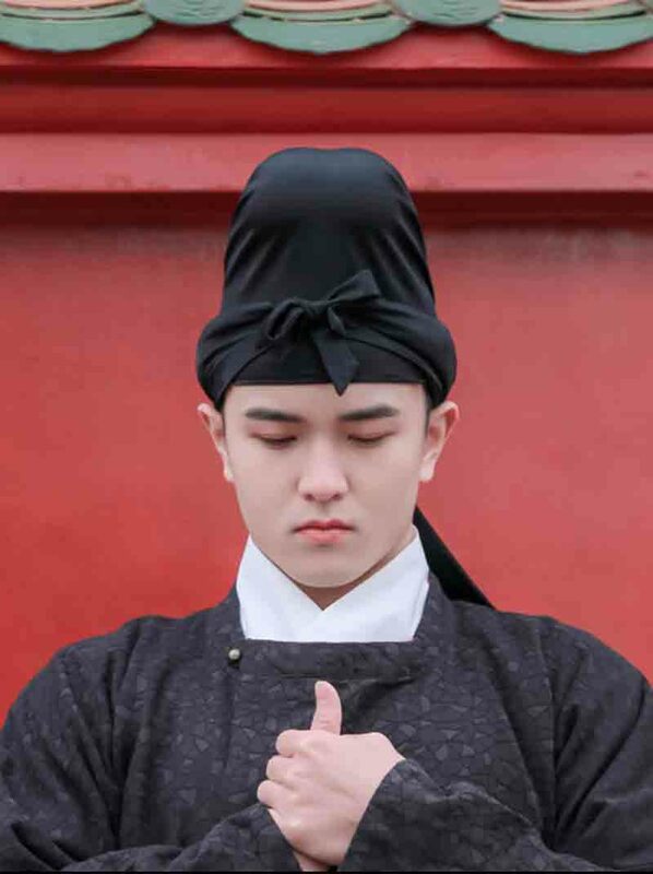 Lenço hanfu, estatueta de cerâmica fundido, cachecol para cabelos, coroa, gola redonda, acessórios de robe, cachecol hanfu