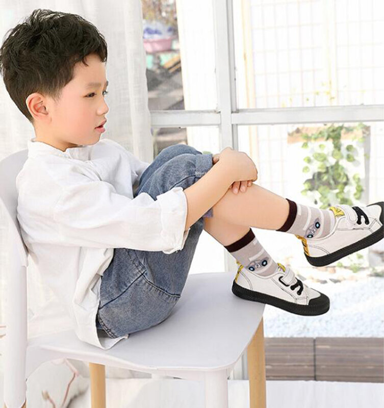 2024 New Spring Summer Children Socks Mesh breathable Car Style Cotton Boys Socks 3 -15 Year Kids Socks 5 Pairs/Lot