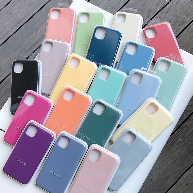Ufficiale originale di caso per il iphone X Xs XR 7 8 Più di 6 6s SE Liquido della copertura del silicone per apple iPhone 11 Pro Max SE 2020 caso