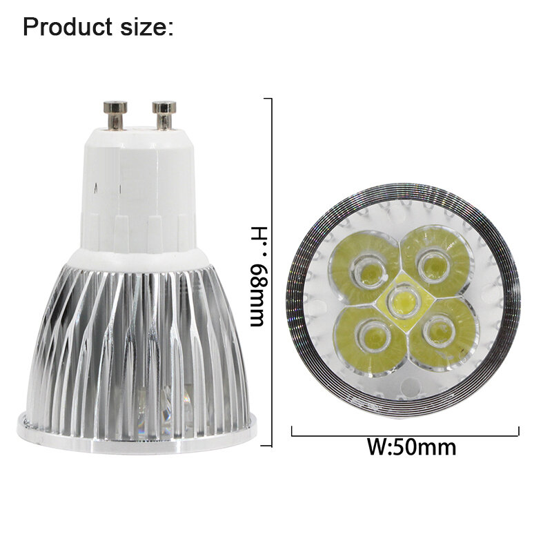 Bombilla-refletor led gu10, 5w, super ac, 12v, 24 v, invólucro de alumínio, chip de alta potência, 580lm, 12, 24 volts, lâmpada, ponto de teto, luz