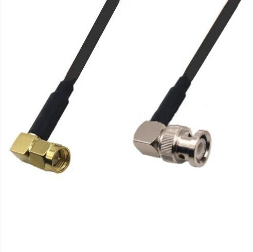 1Pcs SMA Stecker auf BNC Stecker Rechten Winkel RF zopf RG174 Jumper kabel