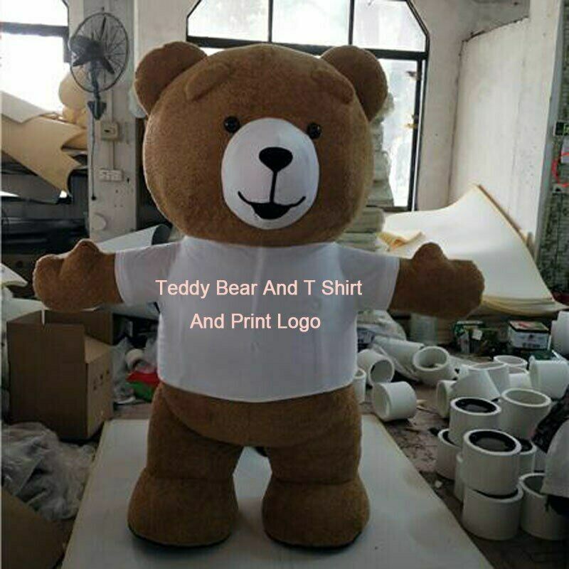 Inflável teddy bear mascote traje terno cosplay festa fantasia vestido roupa adulto fábrica atacado + frete grátis