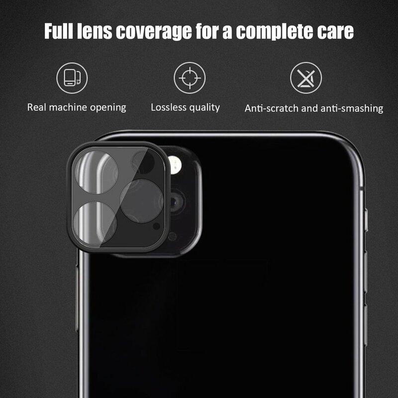 Penuh Penutup Belakang Kamera untuk IPhone 11 Pro Titanium Paduan dengan Marah Kaca Lensa Kamera Belakang Pelindung Layar