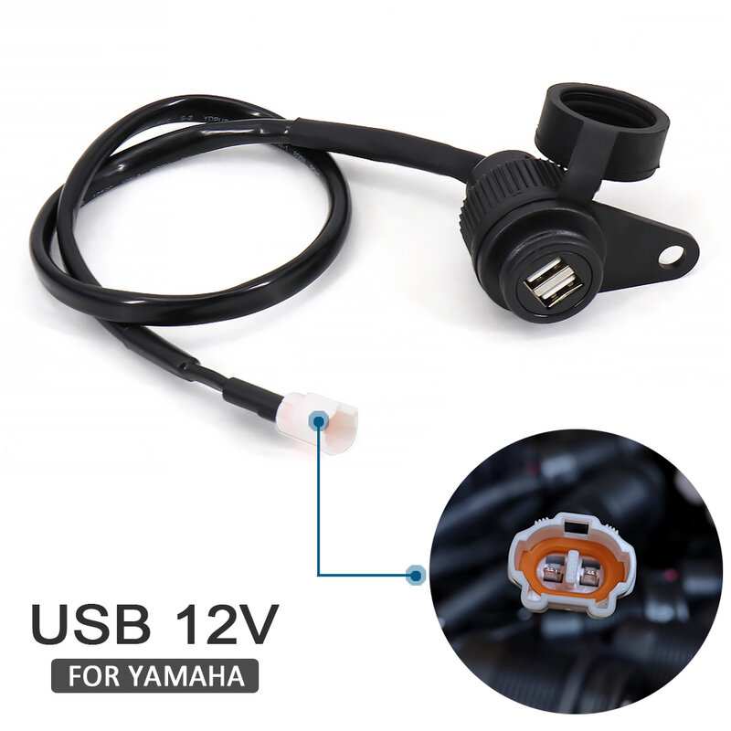 Adaptor soket pengisi daya USB ganda, aksesori motor baru untuk YAMAHA MT-09 MT09 2021 2022