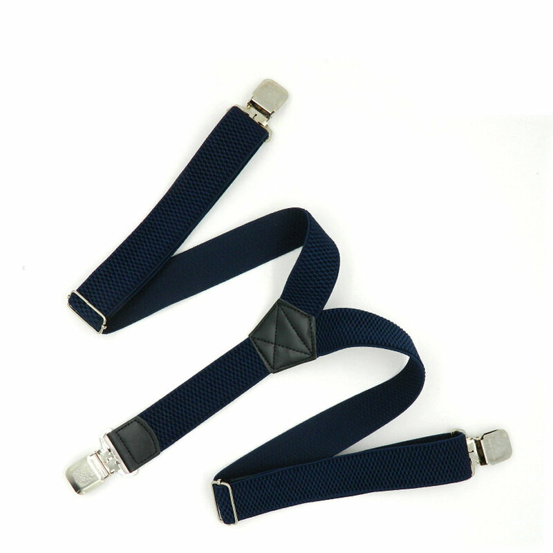 Men Leather Elastic Braces 3 Clip Y Back Hook Buckle Stay Locking Clamps Trousers Suspenders Adjustable Strap Garter Holder Belt