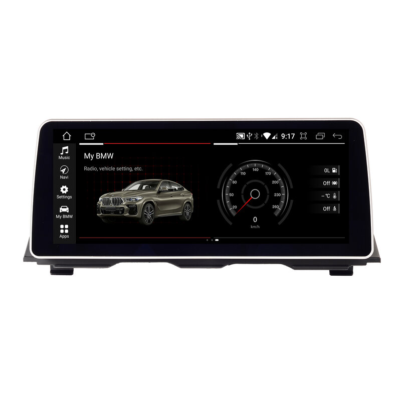 차량용 멀티미디어 디스플레이 화면, 무선 카플레이, BMW 5 시리즈, F10, F11, F12, CIC, NBT, GPS, 와이파이, 4G, 안드로이드 14, 12.3 인치