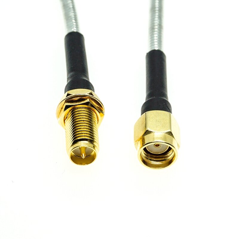 Conector de mampara RPSMA macho a RP SMA hembra, RG-402, Cable Coaxial semiflexible, 0.141 ", 50ohm