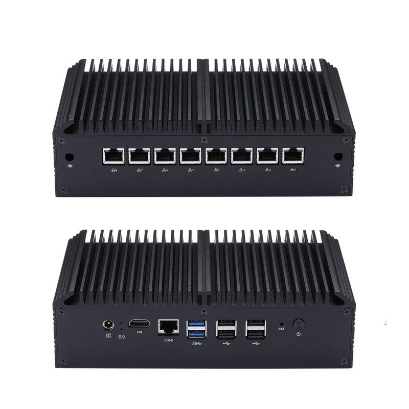 QOTOM-Router Industrial Core I7 I5 I3 8 LAN, cortafuegos para casa, oficina, puerta de enlace, ordenador AES NI X86