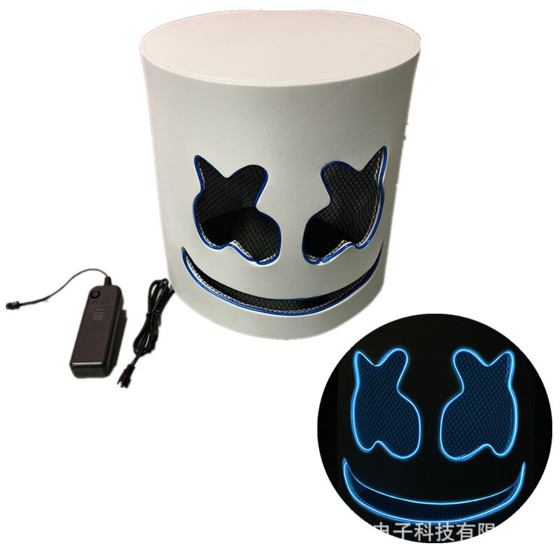 Hersteller Direct Selling Eva Baumwolle Candy DJ Musik Ball Leucht Maske Marshmello Halloween LED Kopf Band
