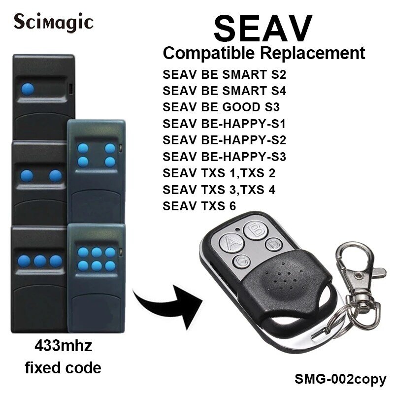 SEAV TXS 1, 2, 3, 4, 6 Remote Control Duplicator 433.92MHz SEAV BE HAPPY S1,HAPPY S3,BE SMART S2 command transmitter