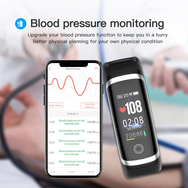 Wearpai Sport zegarek do fitness M4 inteligentny Monitor pracy serca bransoletka kalorii przypomnienie o połączeniu wodoodporna Smart watch dla iPhone xiaomi