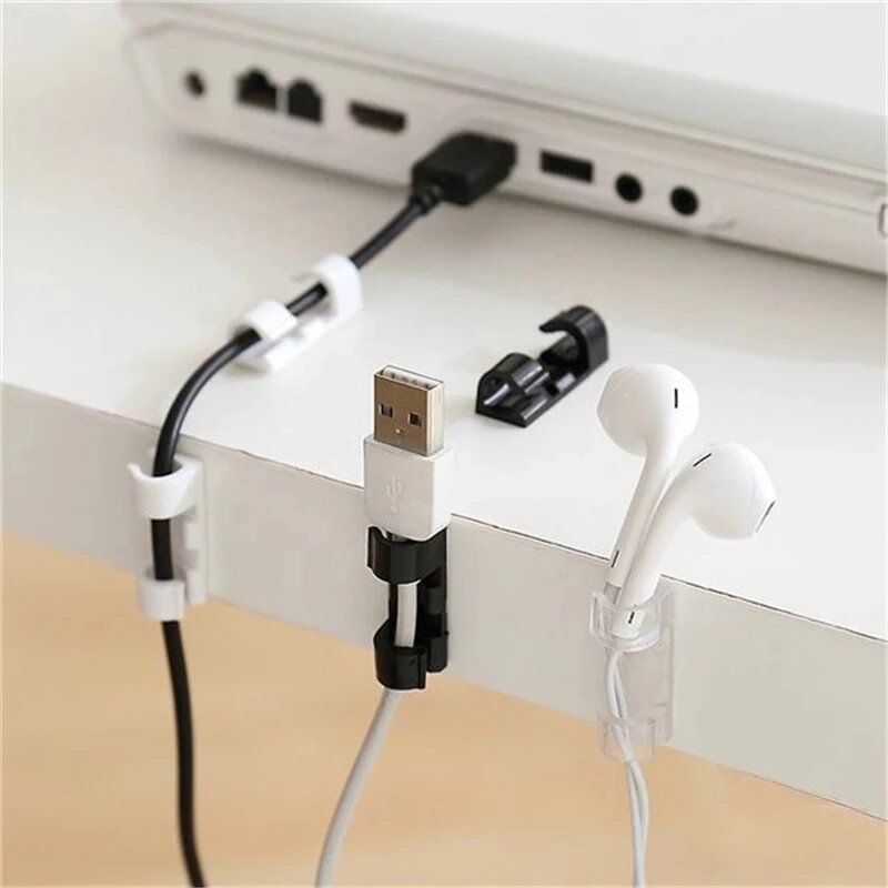 Universal USB Cable Organizer, Cable Winder, Desktop, Tidy, Gestão Clips, Suporte do cabo, Wall Wire Manager, Data Line Organizer
