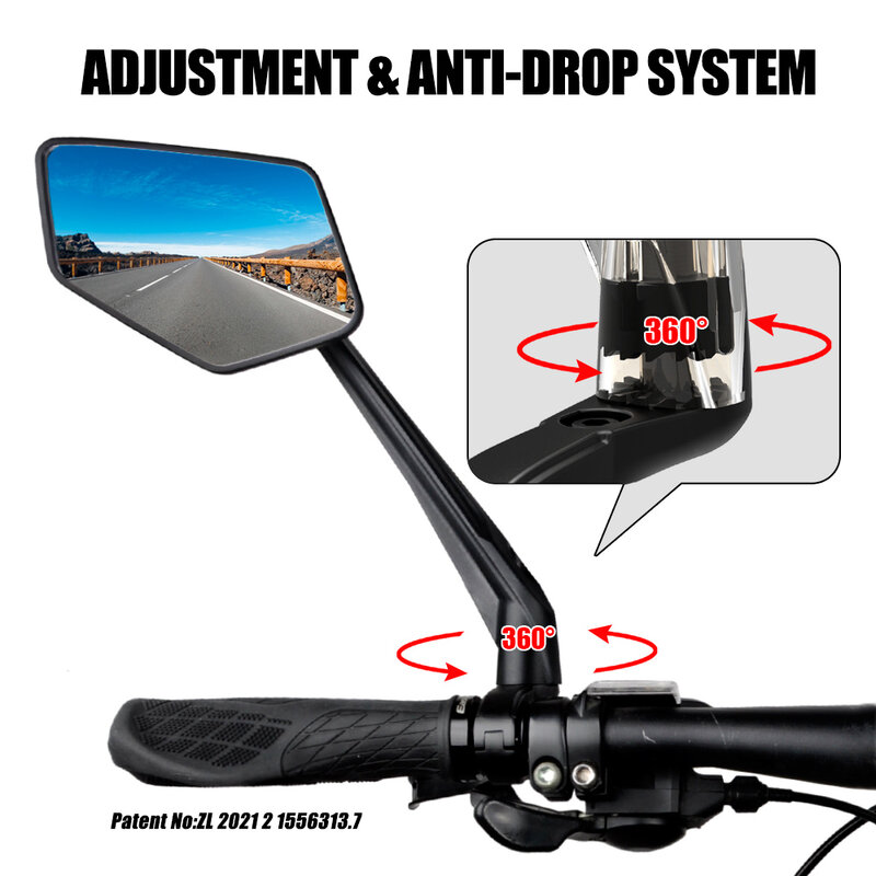 EasyDo مرآة الرؤية الخلفية للدراجات المقود دراجة الدراجات مجموعة واسعة البصر الخلفي عاكس قابل للتعديل سكوتر E الدراجة مرآة