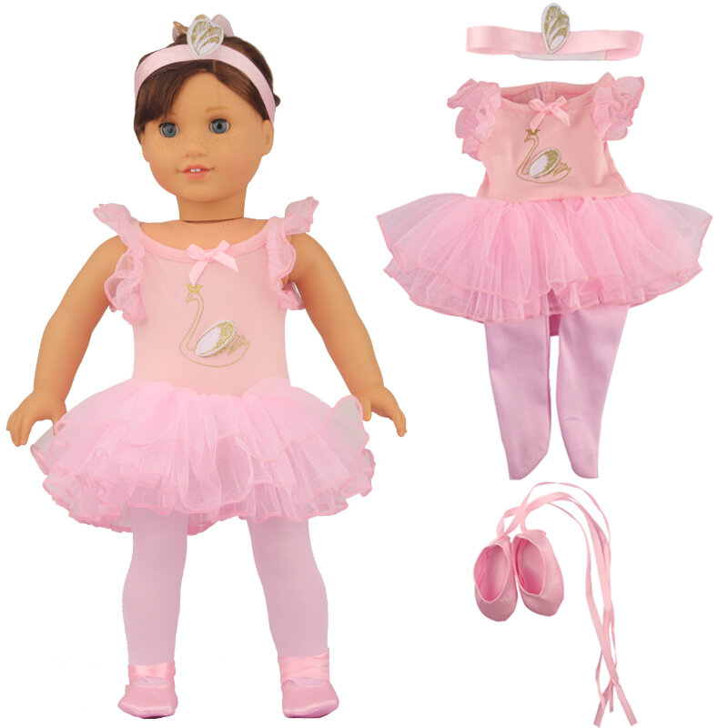 Новейшая модель; Модные балетки на богатый Одежда для девочек в возрасте 14 и 18 дюймов куклы Лебедь балетное платье костюм подходит 43 см для ухода за ребенком для мам реборн девочка кукла игрушка в подарок